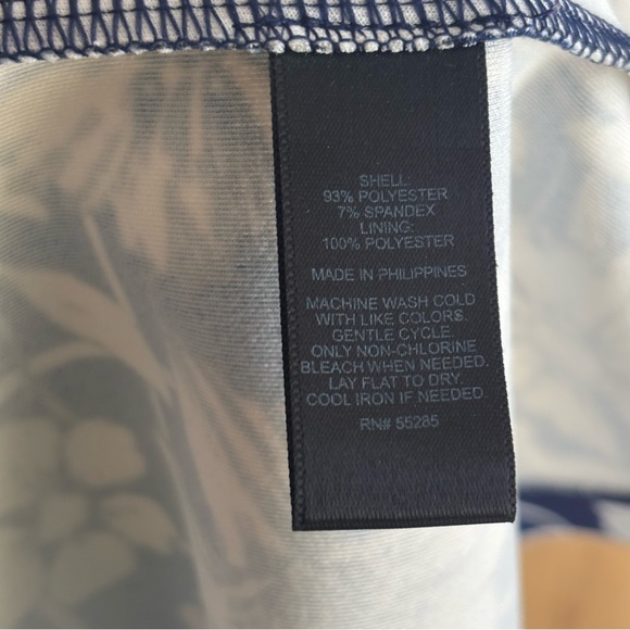 Express Navy Floral Checkered Strapless Bodycon Dress Size 2 - Picture 6 of 6